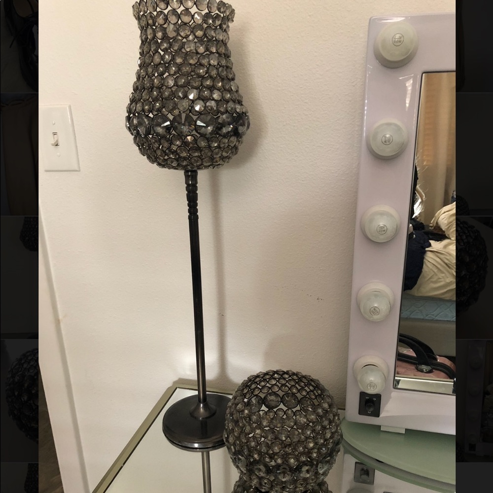 Sparkle vase and candelabra set